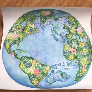 14”X14” floral globe sticker!!!